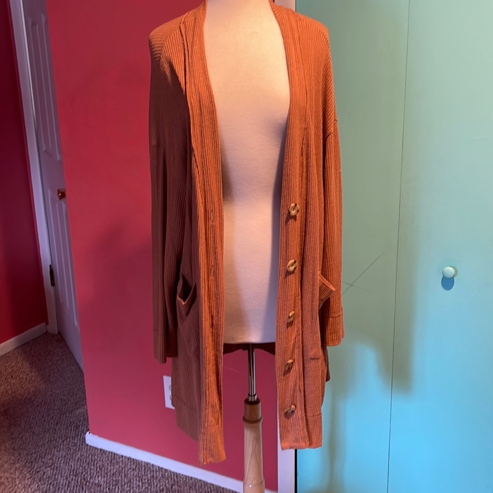 Free People orange cardigan